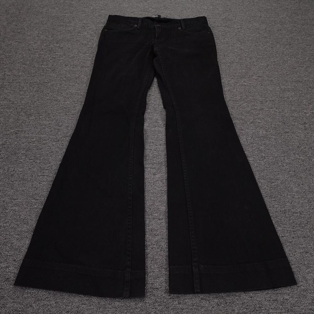 Armani Exchange Jeans Womens 8 Black Dark Wash Mid Rise Flare Stretch Denim